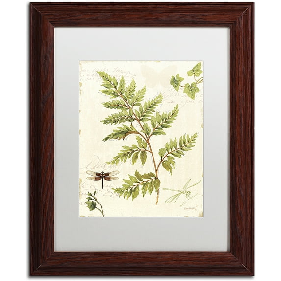 Trademark Fine Art "Ivies and Ferns I" Canvas Art by Lisa Audit, White Matte, Wood Frame