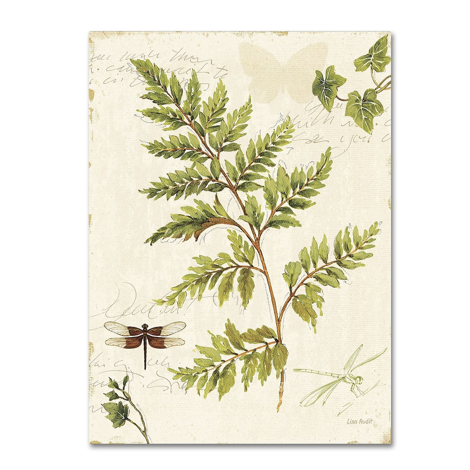 Ivies and Ferns Botanical Oil Painting on Canvas