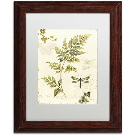 Trademark Fine Art "Ivies and Ferns III" Canvas Art by Lisa Audit, White Matte, Wood Frame