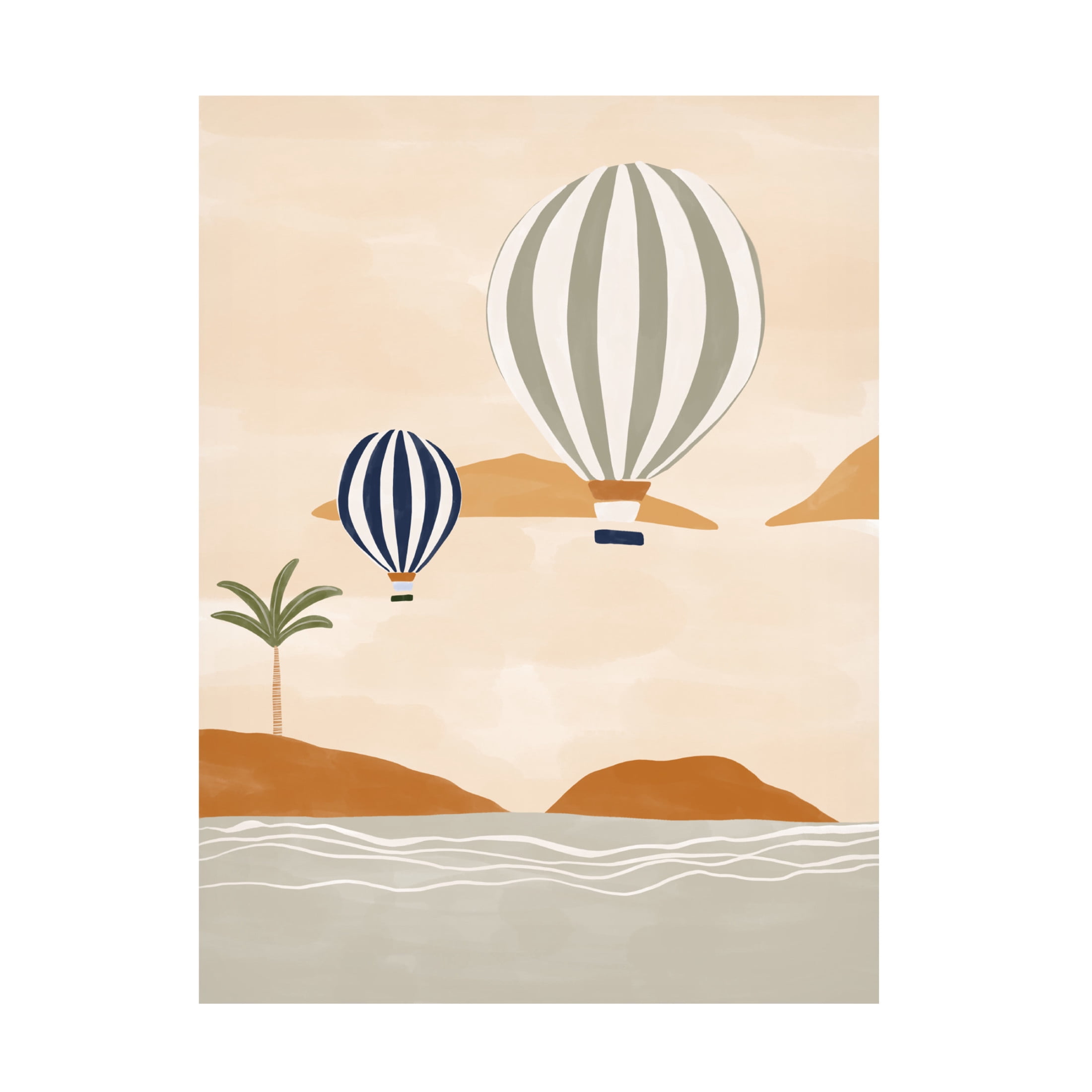 Trademark Fine Art Ivy Green Illustrations Airballoons In Dessert Canvas Wall Art