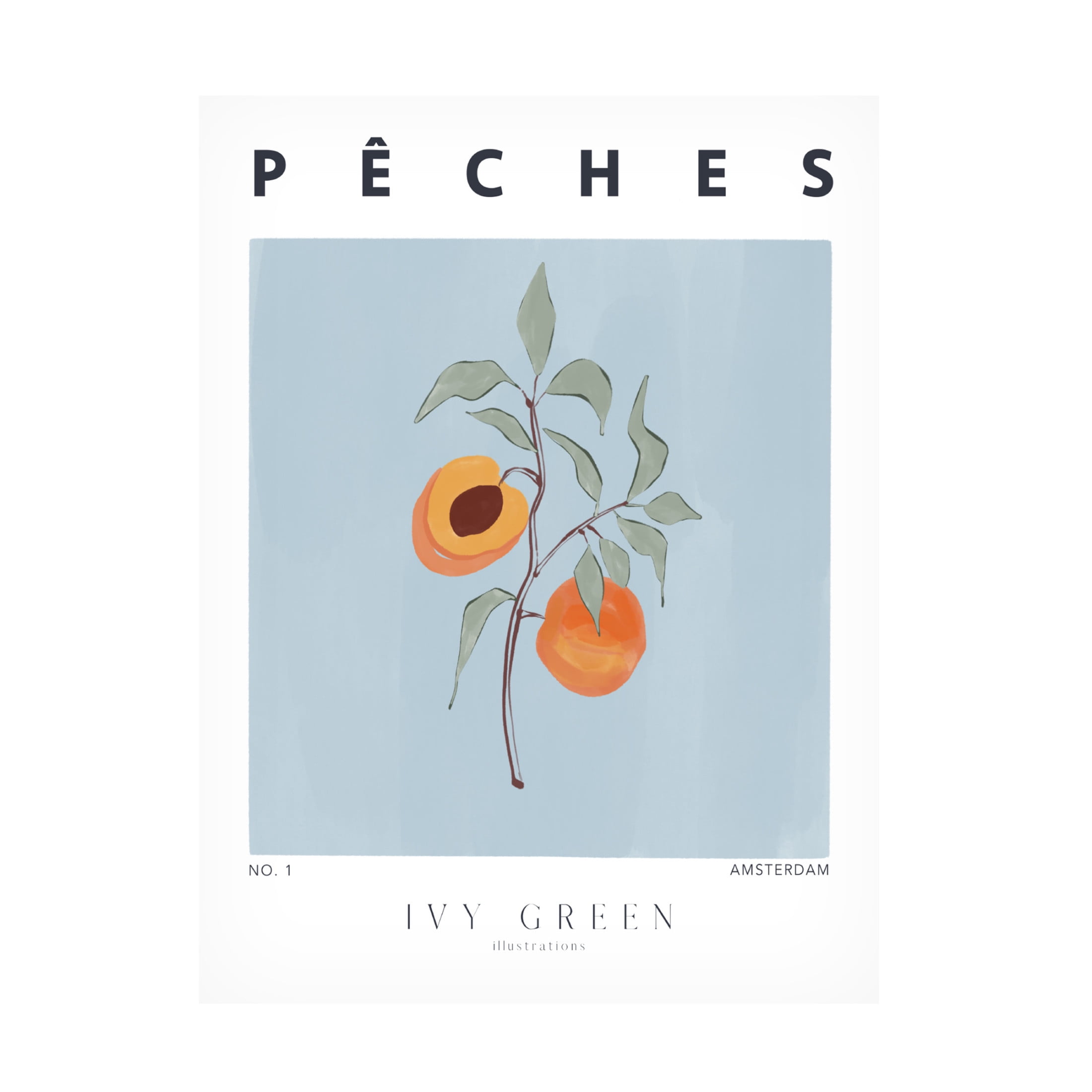 Trademark Fine Art Ivy Green Illustrations Peaches Canvas Wall Art