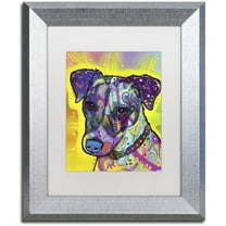 Trademark Fine Art "Jack Russell" Canvas Art by Dean Russo, White Matte, Silver Frame