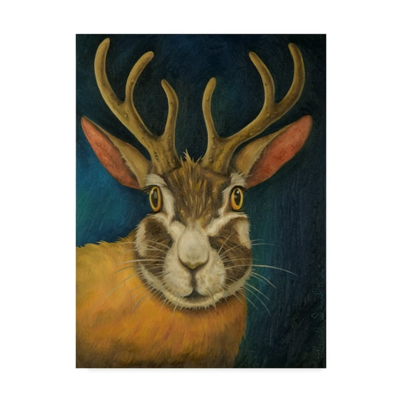 Trademark Fine Art 'Jackalope' Canvas Art by Leah Saulnier