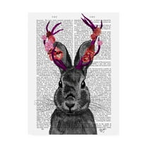 Trademark Fine Art 'Jackalope With Pink Antlers' Canvas Art by Fab Funky