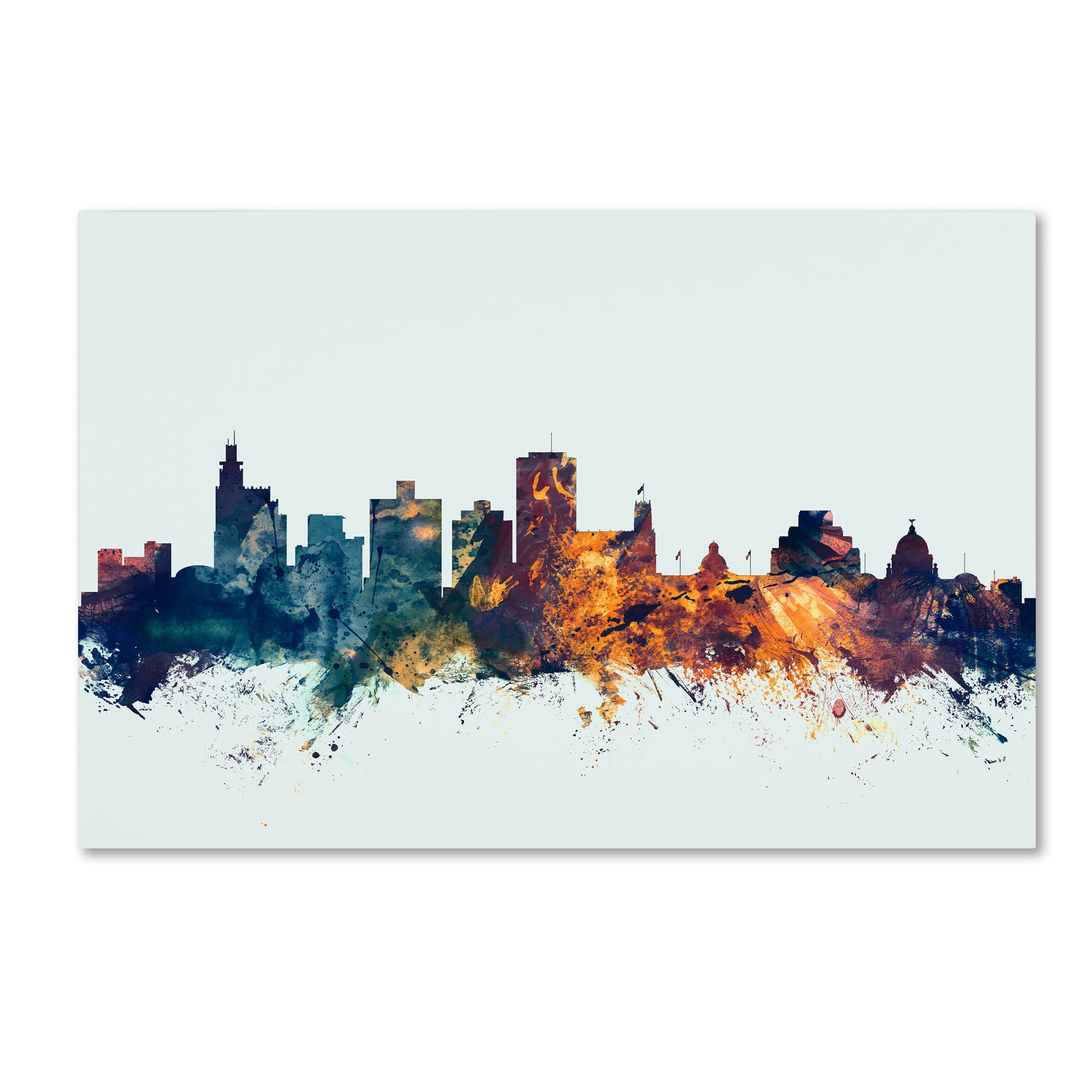 Trademark Fine Art "Jackson MS Skyline Blue" Canvas Art by Michael Tompsett
