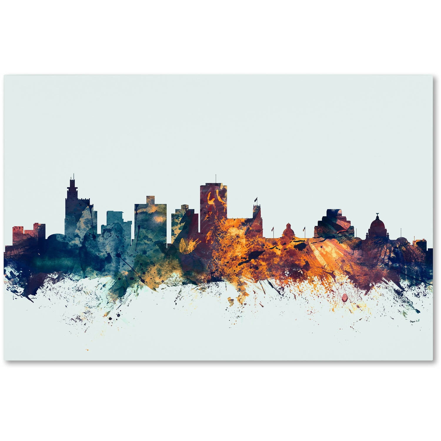 Trademark Fine Art "Jackson MS Skyline Blue" Canvas Art by Michael Tompsett