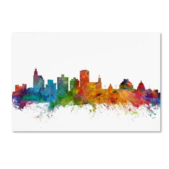 Trademark Fine Art "Jackson Mississippi Skyline" Canvas Art by Michael Tompsett