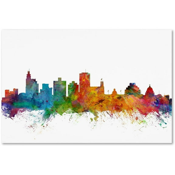 Trademark Fine Art "Jackson Mississippi Skyline" Canvas Art by Michael Tompsett