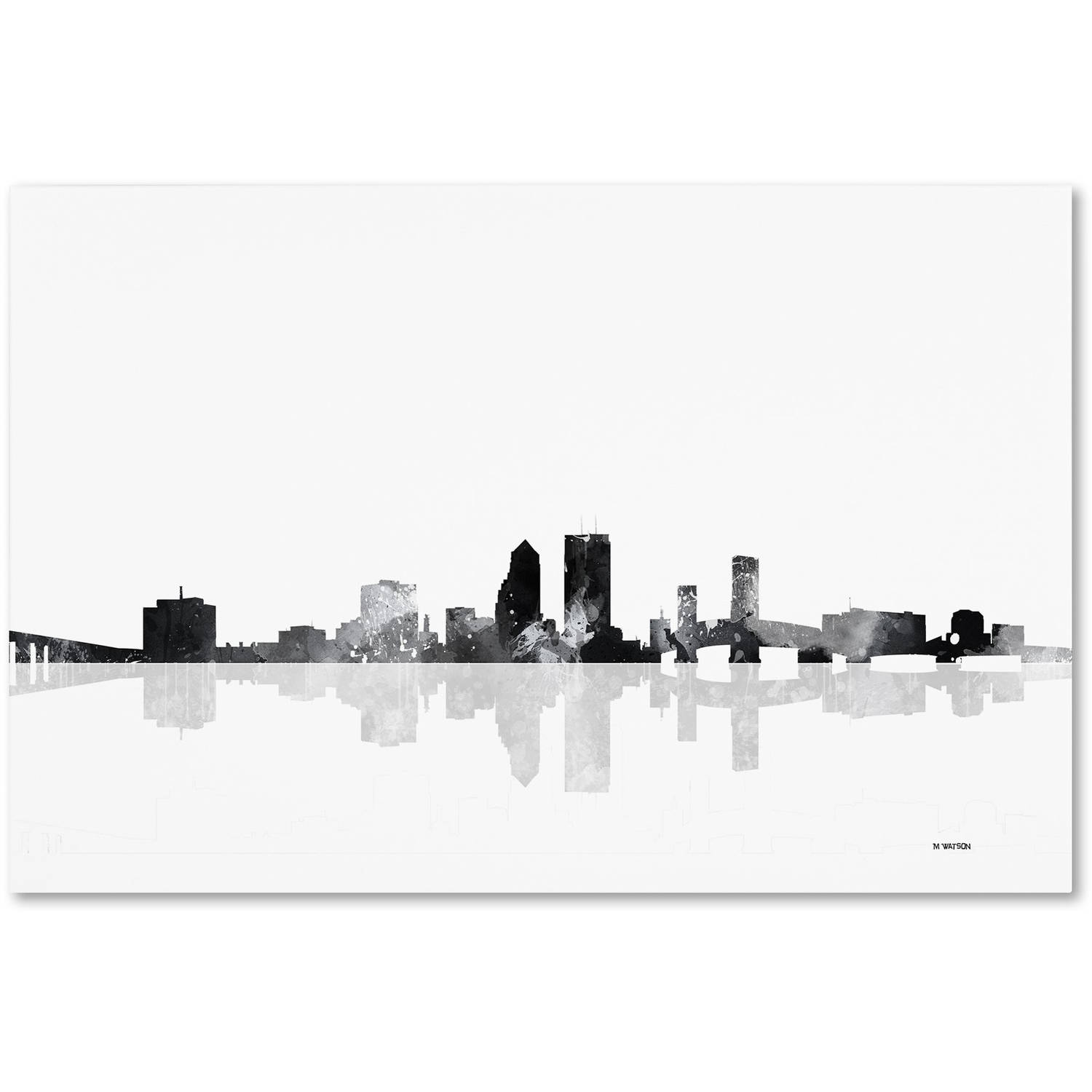 Trademark Fine Art "Jacksonville Florida Skyline BG-1" Canvas Art by Marlene Watson