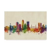 Trademark Fine Art 'Jacksonville Florida Skyline Color' Canvas Art by Michael Tompsett