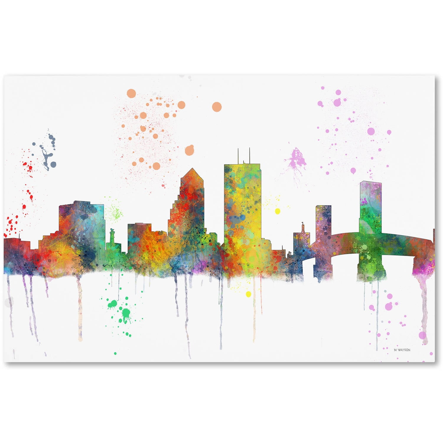 Trademark Fine Art "Jacksonville Florida Skyline Mclr1" Canvas Art by