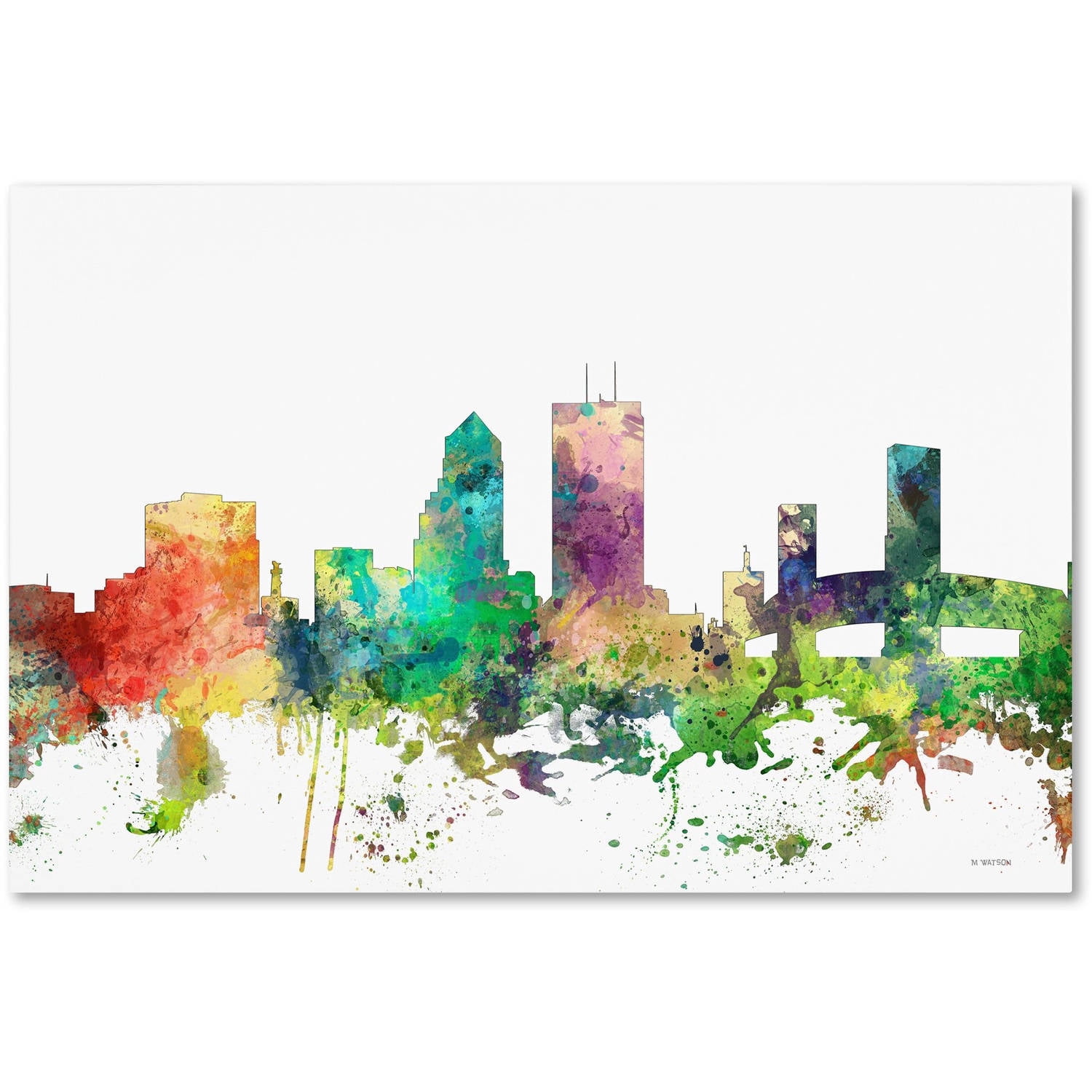Trademark Fine Art "Jacksonville Florida Skyline SP" Canvas Art by Marlene Watson