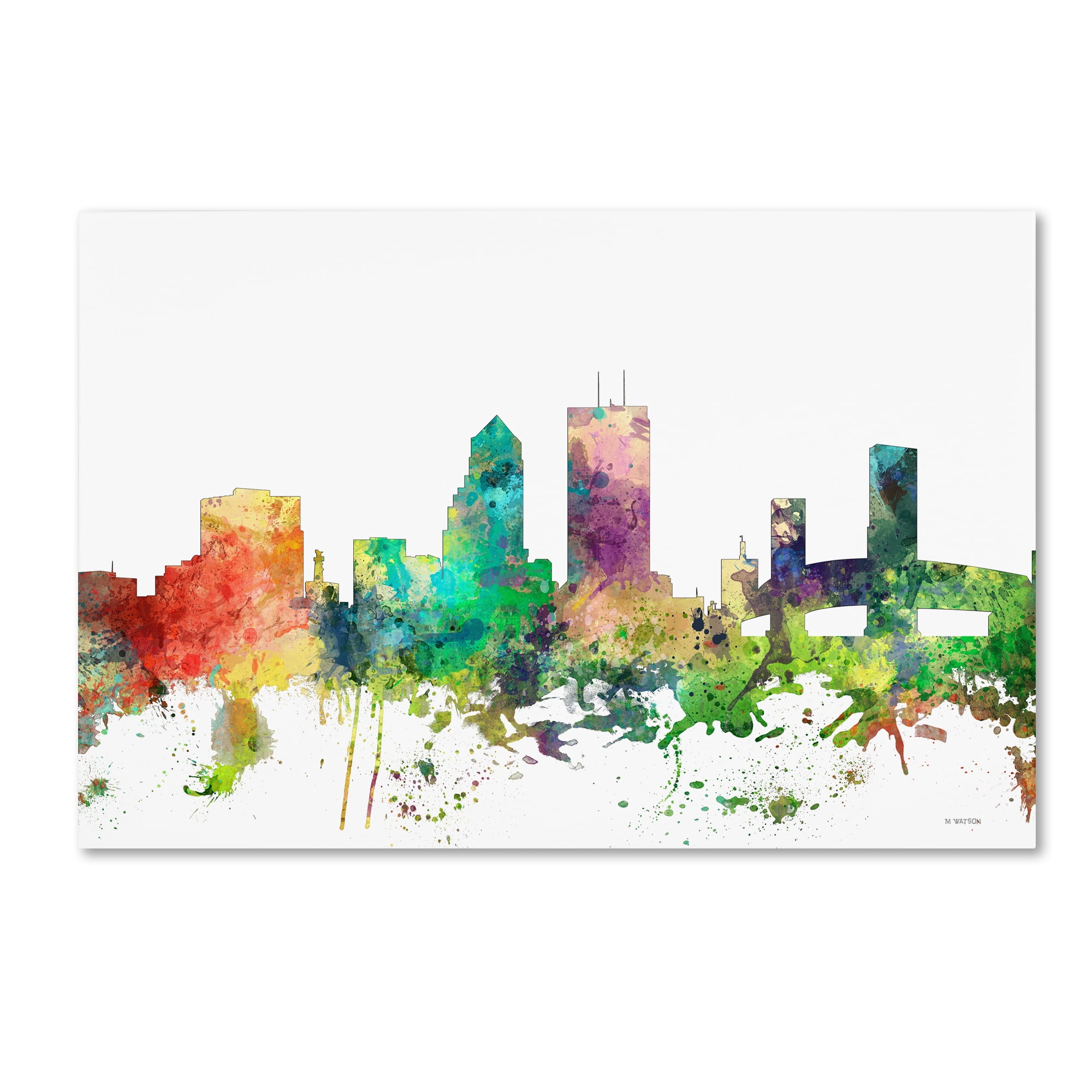 Trademark Fine Art "Jacksonville Florida Skyline SP" Canvas Art by Marlene Watson