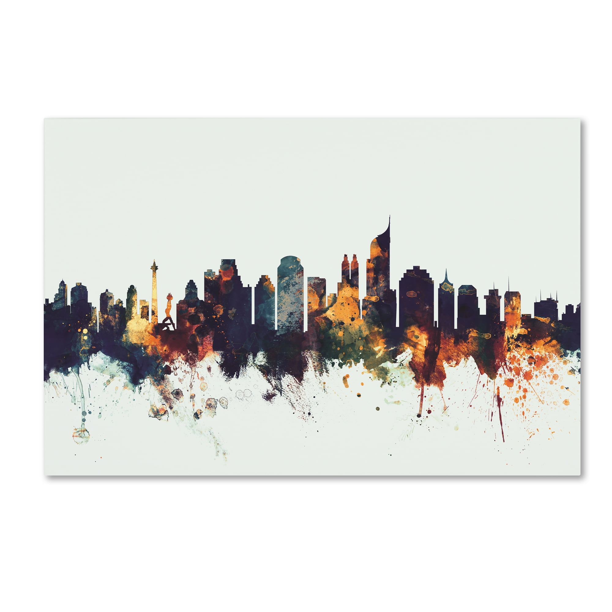 Trademark Fine Art 'Jakarta Skyline Indonesia II' Canvas Art by Michael Tompsett