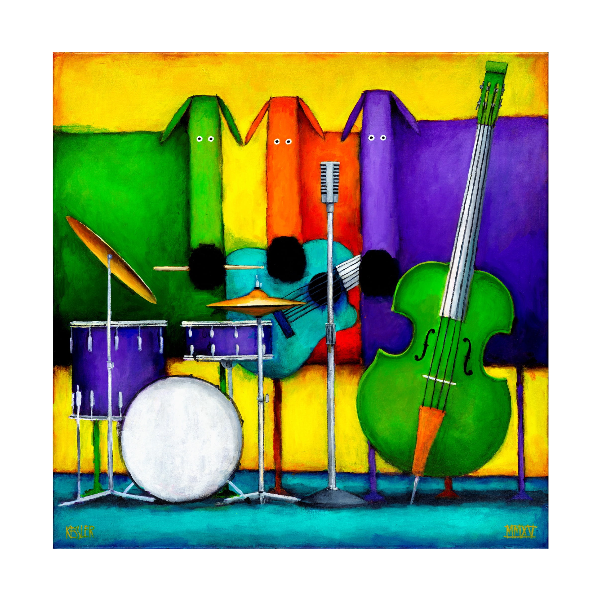 Trademark Fine Art 'Jam Dogs' Canvas Art by Daniel Patrick Kessler