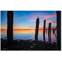Trademark Fine Art "Jamaica Bay Sunset - NYC I" Canvas Art by David Ayash