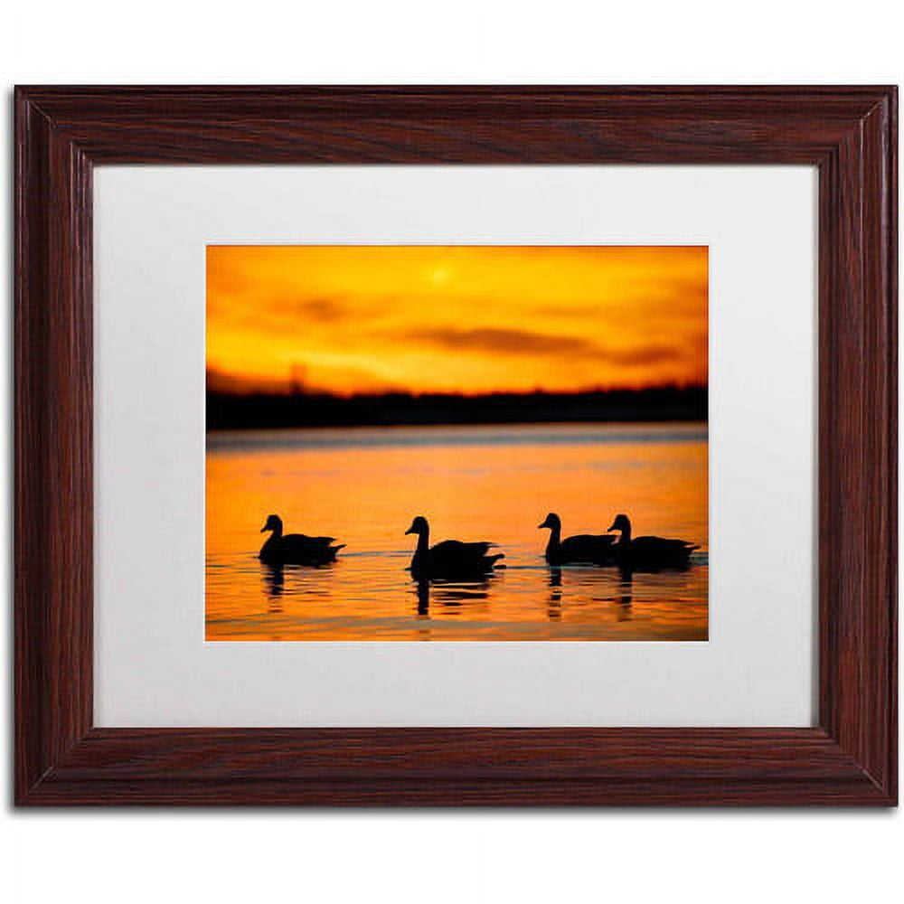 Trademark Fine Art "Jamaica Bay Sunset - NYC II" Canvas Art by David Ayash, White Matte, Wood Frame