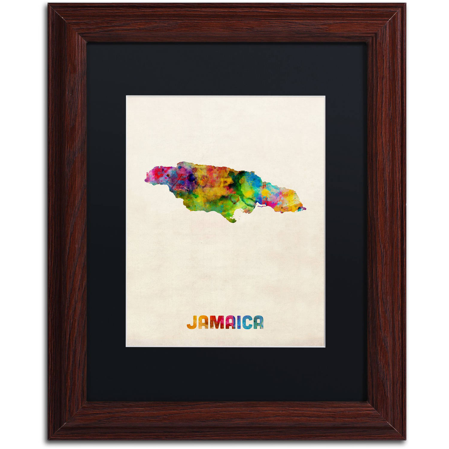 Trademark Fine Art ''Jamaica Watercolor Map'' by Michael Tompsett 16" x