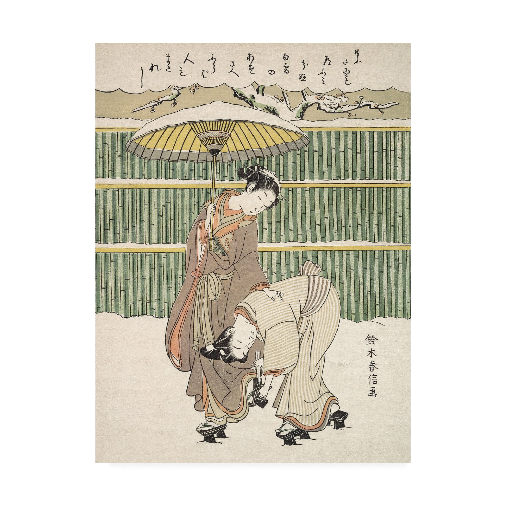 Trademark Fine Art 'Japanese Motif' Canvas Art by Suzuki Harunob