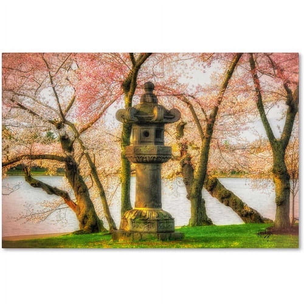 Trademark Fine Art "Japanese Stone Lantern" Canvas Art by Lois Bryan