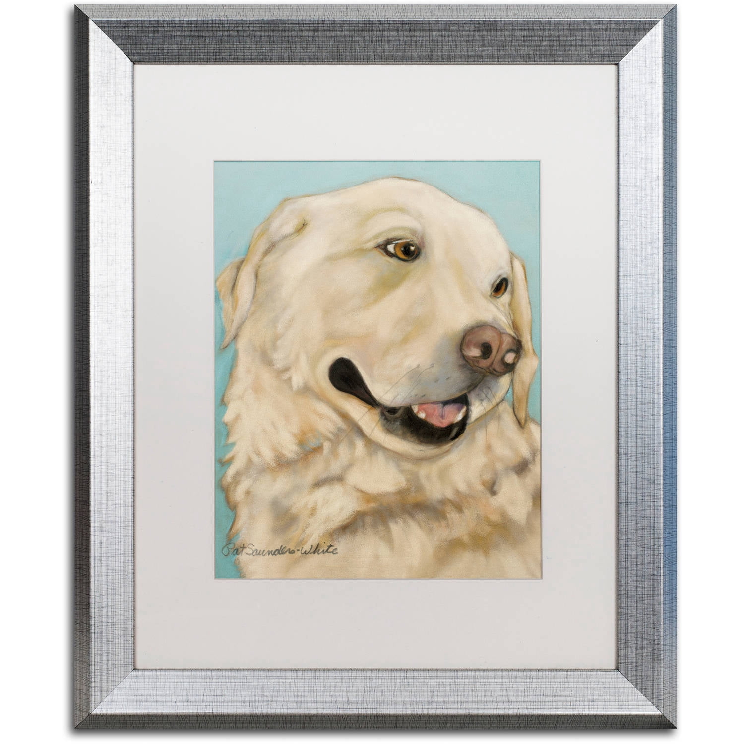 Trademark Fine Art "Jasper" Canvas Art by Pat Saunders-White, White Matte, Silver Frame