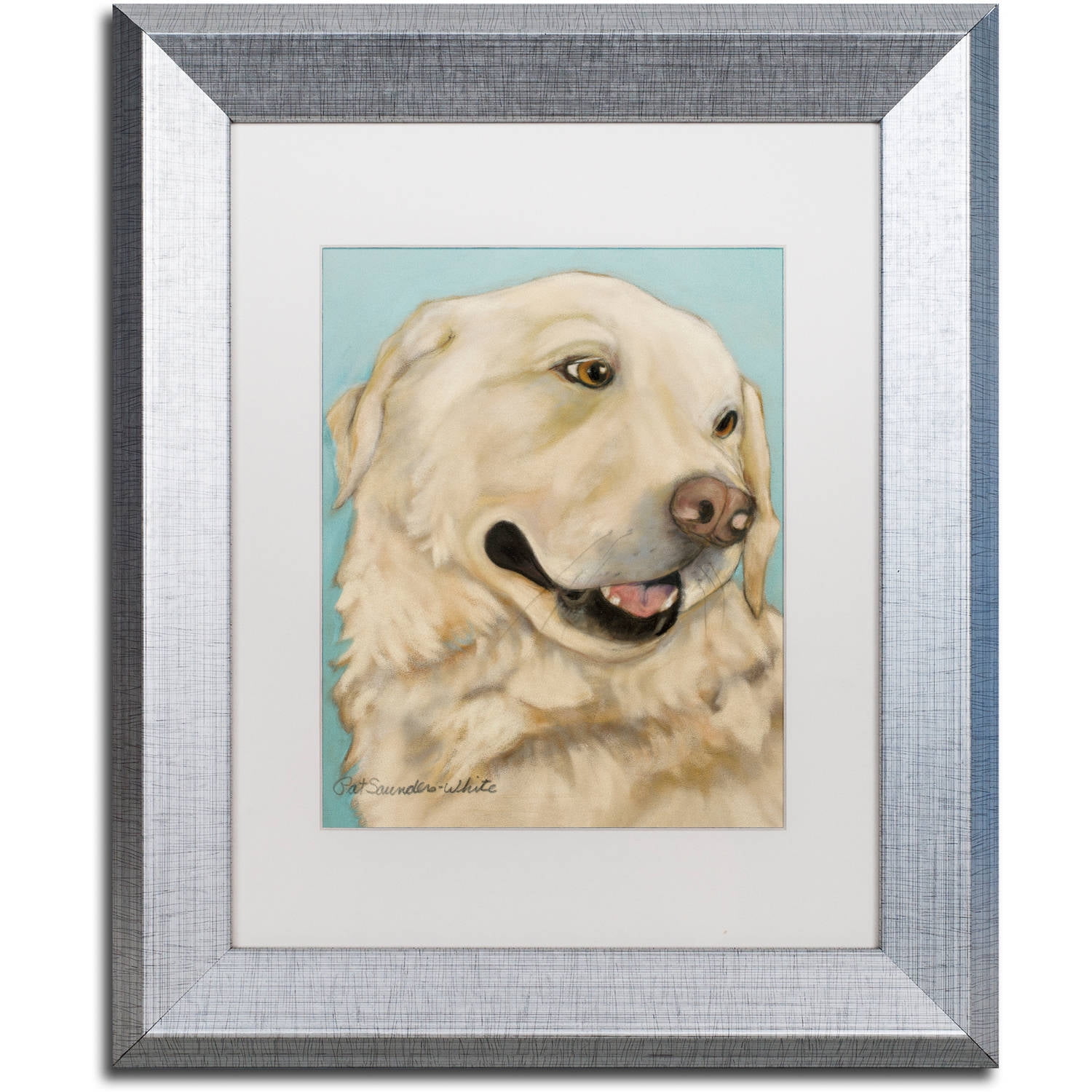 Trademark Fine Art "Jasper" Canvas Art by Pat Saunders-White, White Matte, Silver Frame