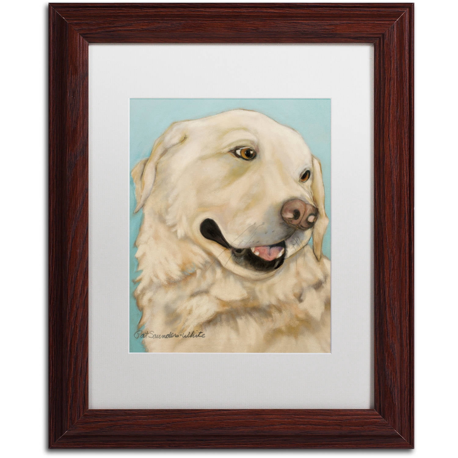 Trademark Fine Art "Jasper" Canvas Art by Pat Saunders-White, White Matte, Wood Frame