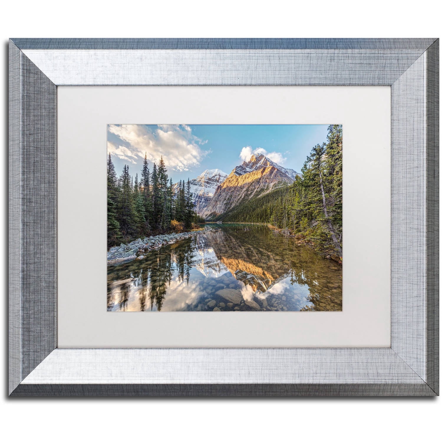 Trademark Fine Art 'Jasper National Park' Canvas Art by Pierre Leclerc, White Matte, Silver Frame