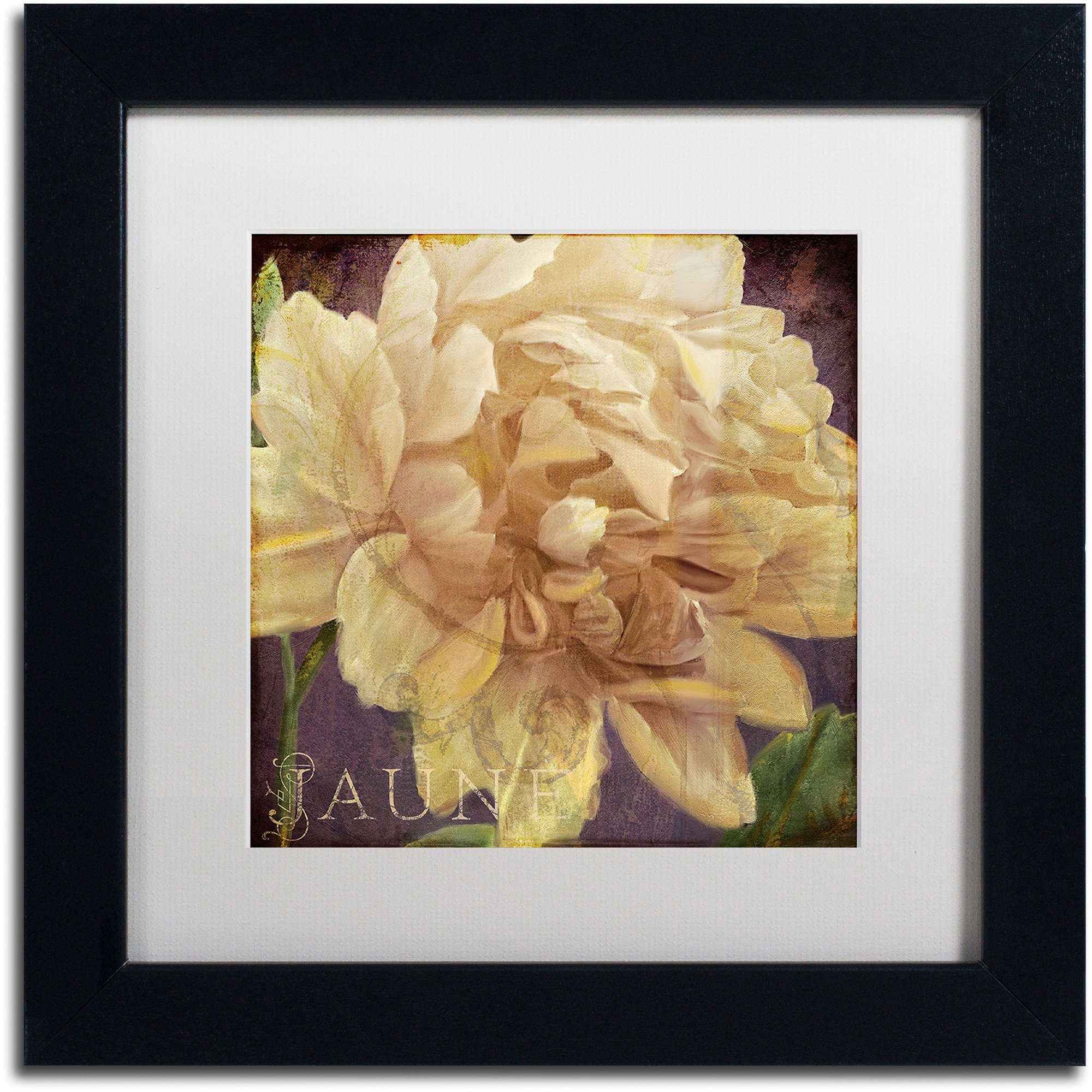 Trademark Fine Art "Jaune" Canvas Art by Color Bakery White Matte, Black Frame