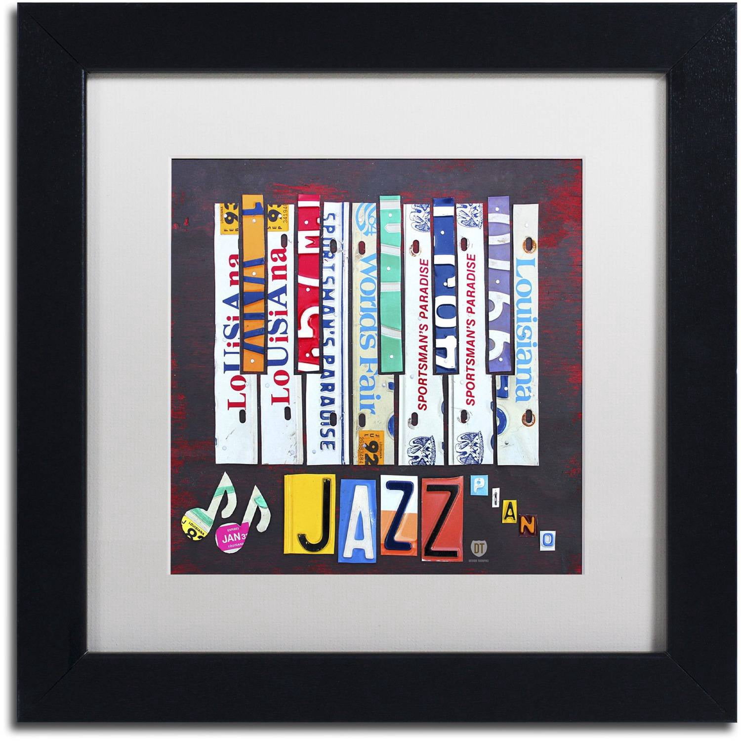 Trademark Fine Art 'Jazz Series Piano' Canvas Art by Design Turnpike, White Matte, Black Frame