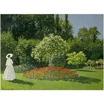 Trademark Fine Art Claude Monet Jeanne Marie Lecadre in the Garden Canvas Wall Art - 14x19