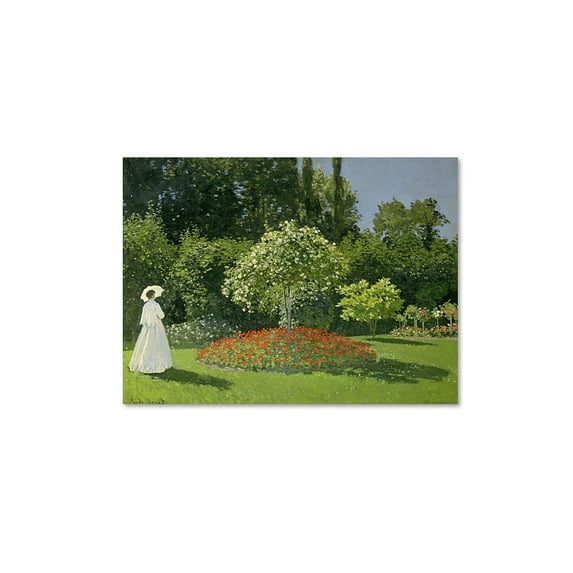 Trademark Fine Art "Jeanne Marie Lecadre in the Garden" Canvas Art by Claude Monet