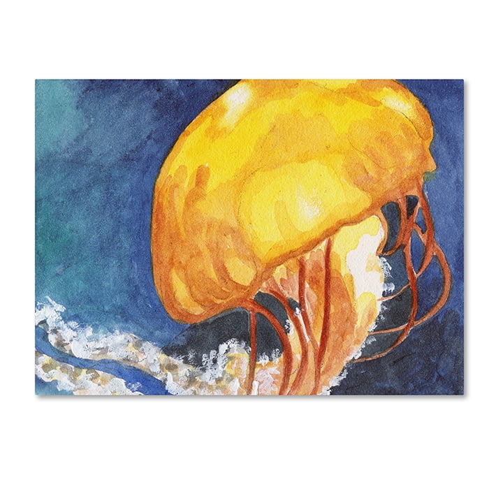 Trademark Fine Art "Jelly Fish II" Canvas Art by Jennifer Redstreake