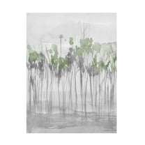 Trademark Fine Art Jennifer Goldberger Silver Treeline I Canvas Wall Art