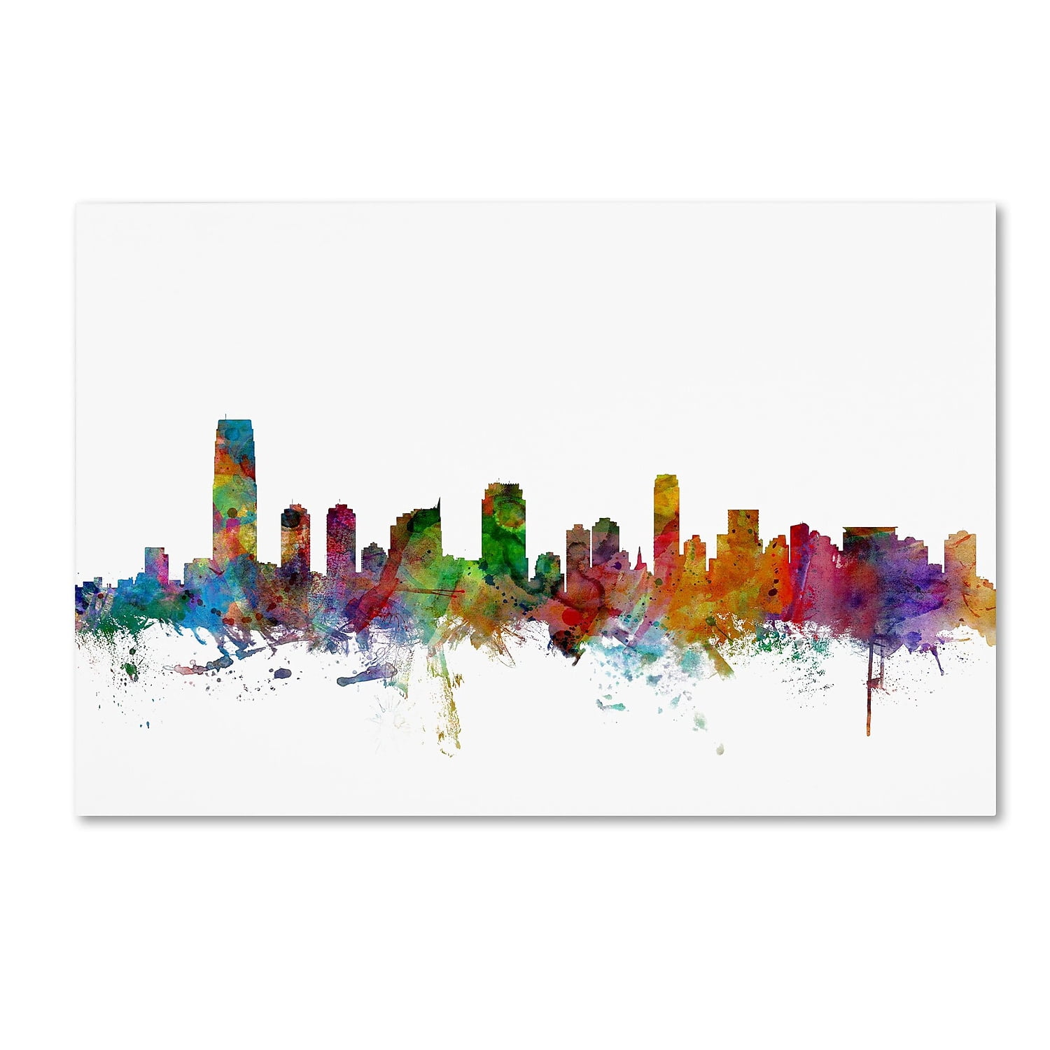 Trademark Fine Art "Jersey City New Jersey Skyline" Canvas Art by Michael Tompsett