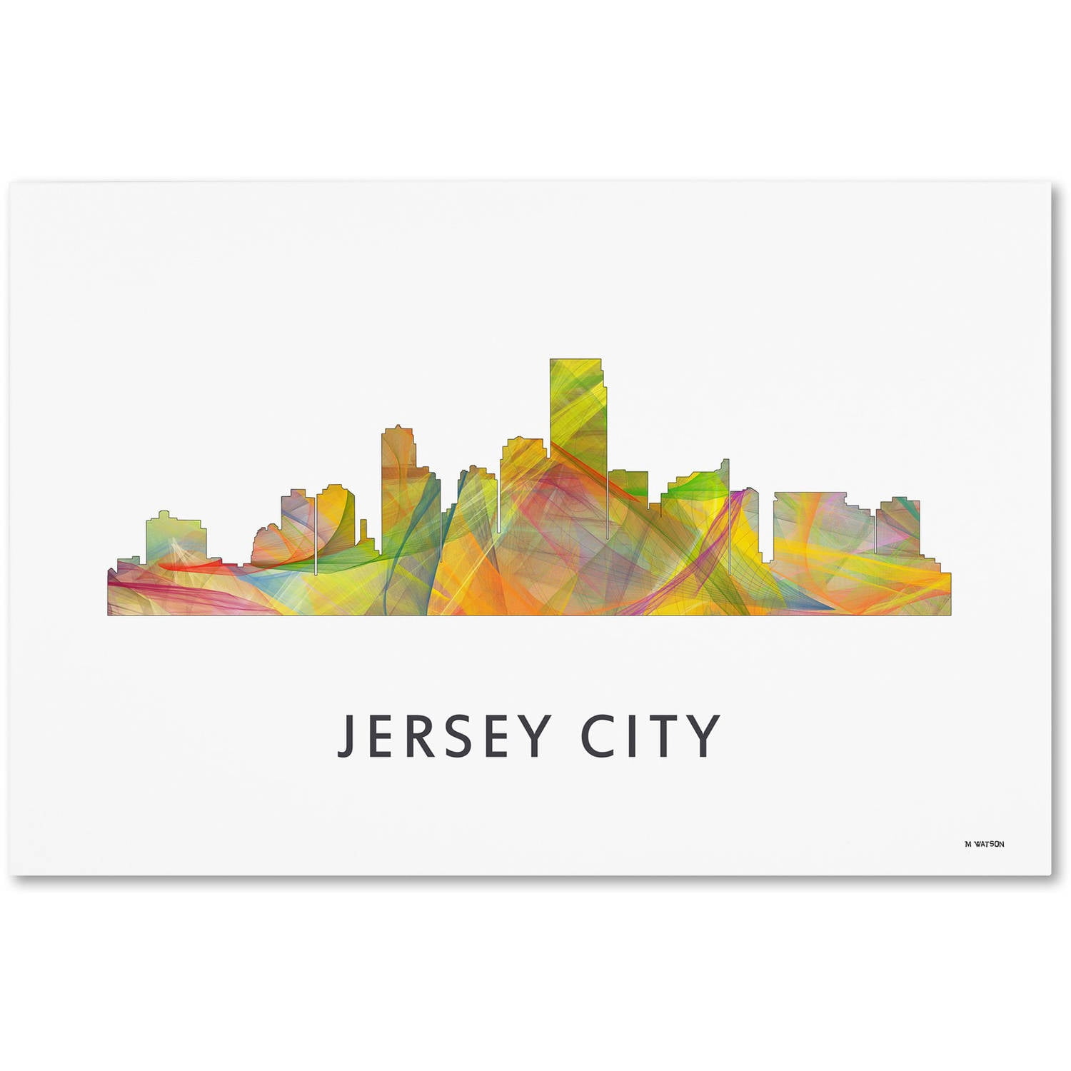 Trademark Fine Art 'Jersey City New Jersey Skyline WB-1' Canvas Art by Marlene Watson