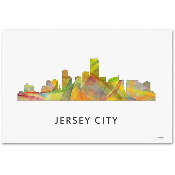Trademark Fine Art 'Jersey City New Jersey Skyline WB-1' Canvas Art by Marlene Watson
