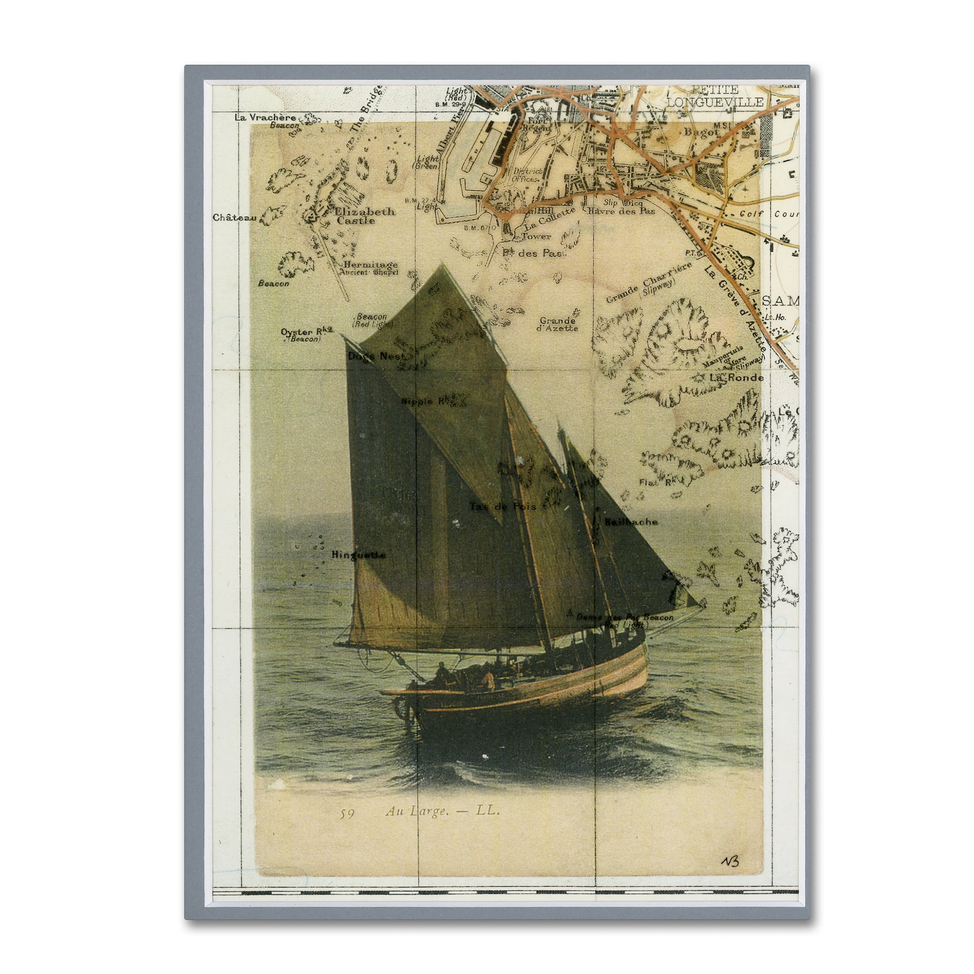Trademark Fine Art 'Jersey Sailboat' Canvas Art by Nick Bantock