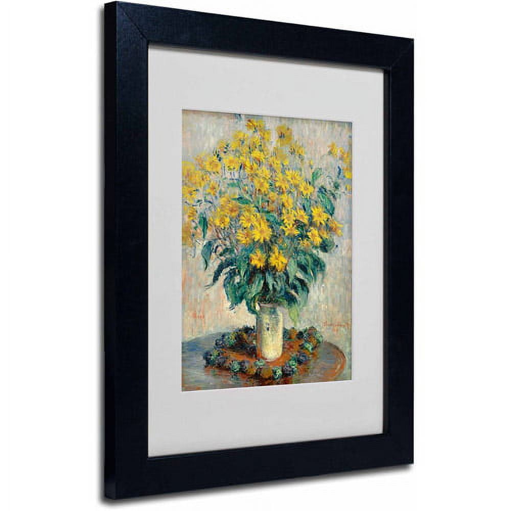 Trademark Fine Art "Jerusalem Artichoke Flowers" Canvas Art by Claude Monet, Black Frame