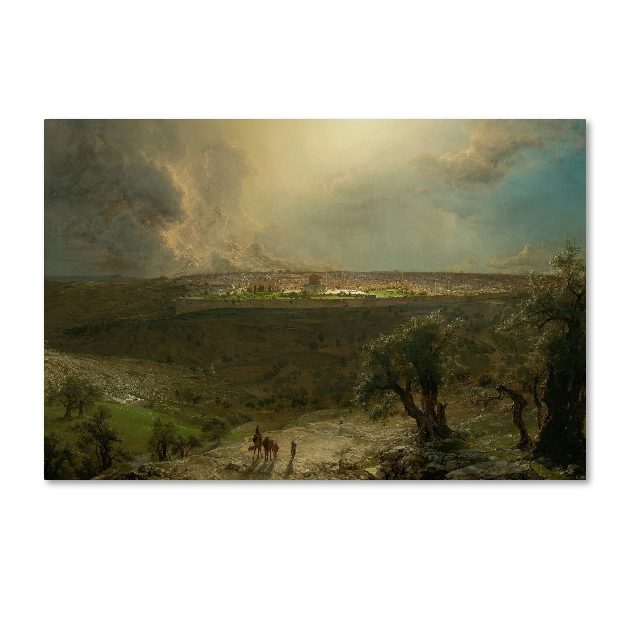 Jerusalem From The Mount Of Olives Landscape Canvas Art with Floater Frame