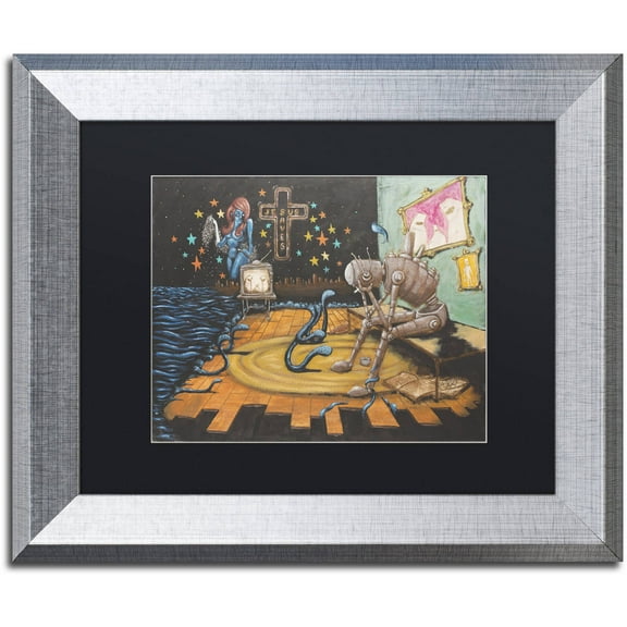 Trademark Fine Art 'Jesus Saves' Canvas Art by Craig Snodgrass, Black Matte, Silver Frame