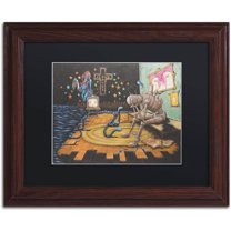 Trademark Fine Art 'Jesus Saves' Canvas Art by Craig Snodgrass, Black Matte, Wood Frame