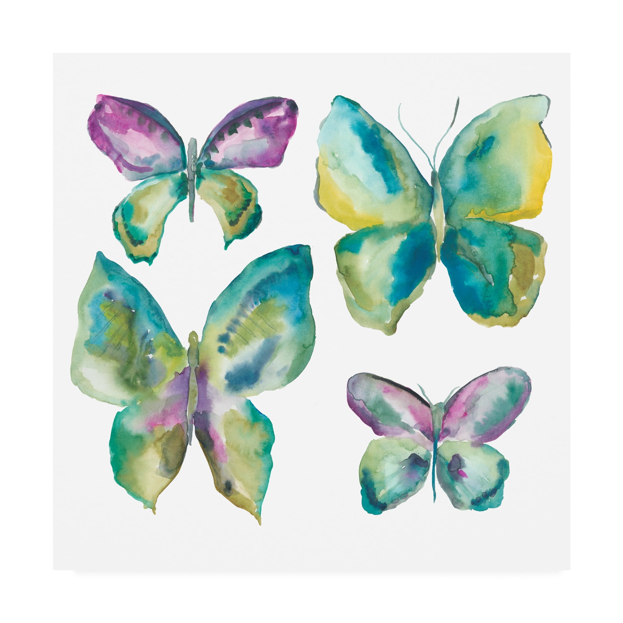 Trademark Fine Art 'Jeweled Butterflies I' Canvas Art by Chariklia Zarris