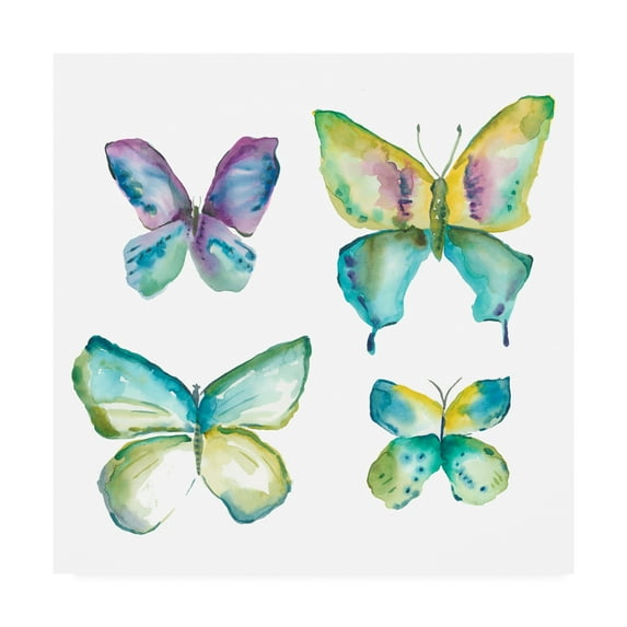 Trademark Fine Art 'Jeweled Butterflies II' Canvas Art by Chariklia Zarris