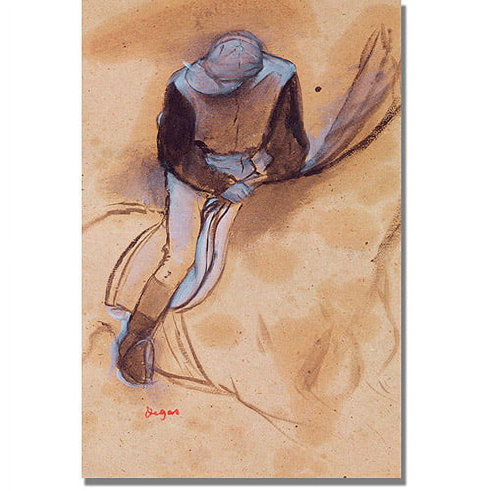 Trademark Fine Art "Jockey Flexed Forward in Saddle" Canvas Art by Edgar Degas