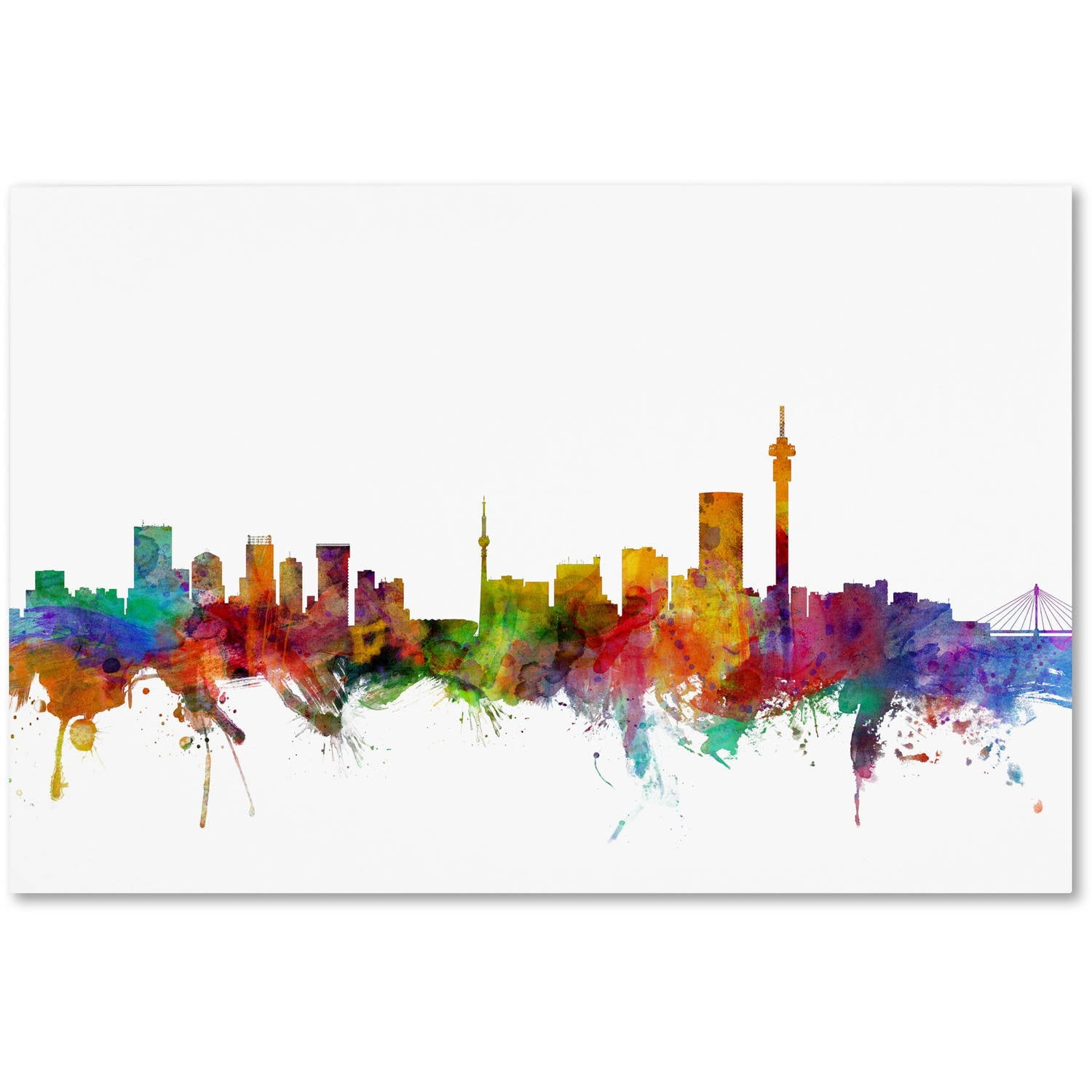 Trademark Fine Art "Johannesburg South Africa Skyline" Canvas Art by Michael Tompsett