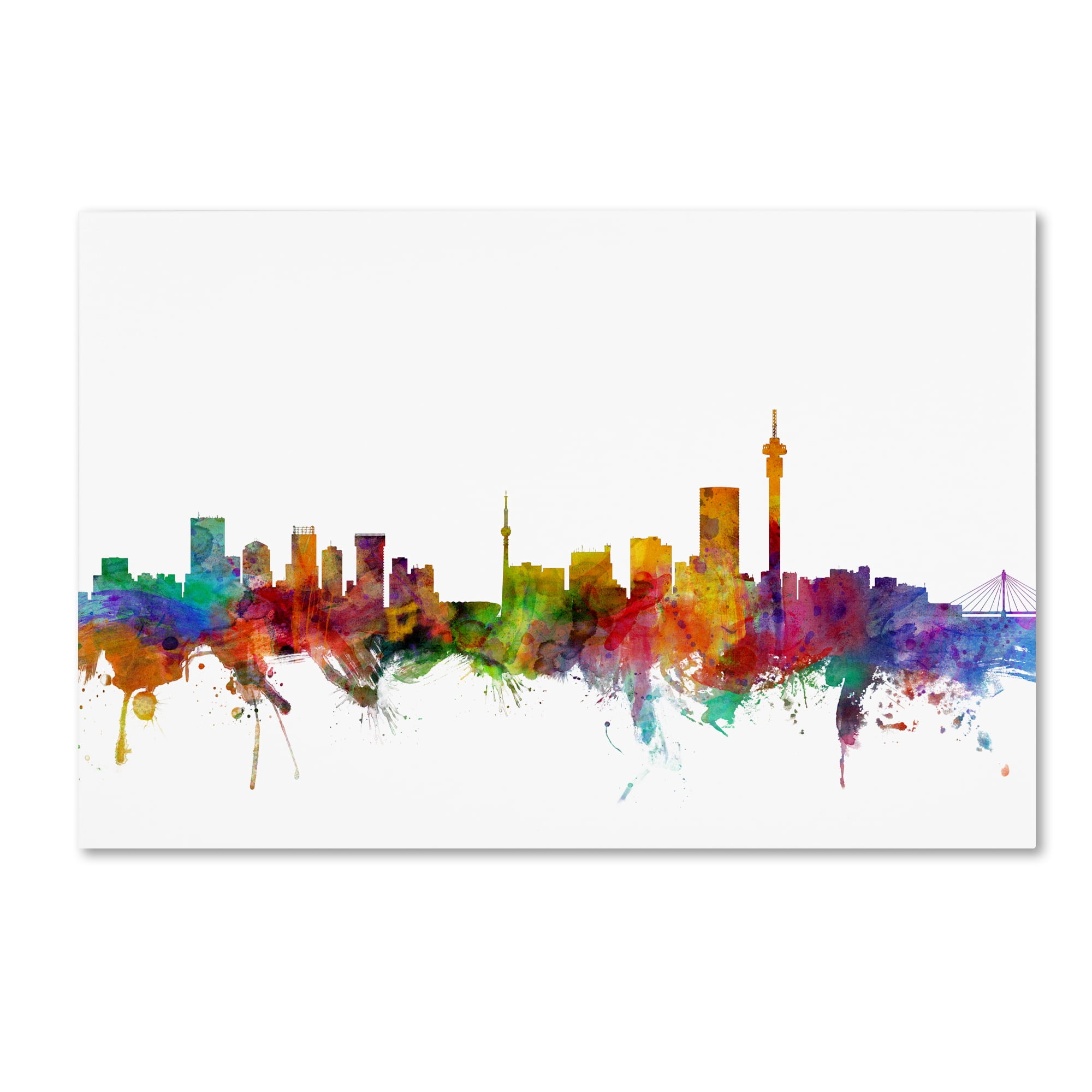 Trademark Fine Art "Johannesburg South Africa Skyline" Canvas Art by Michael Tompsett