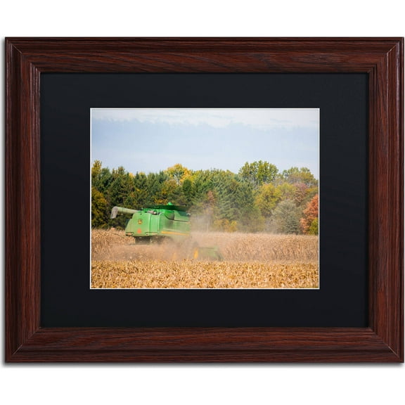 Trademark Fine Art "John Deere" Canvas Art by Jason Shaffer, Black Matte, Wood Frame