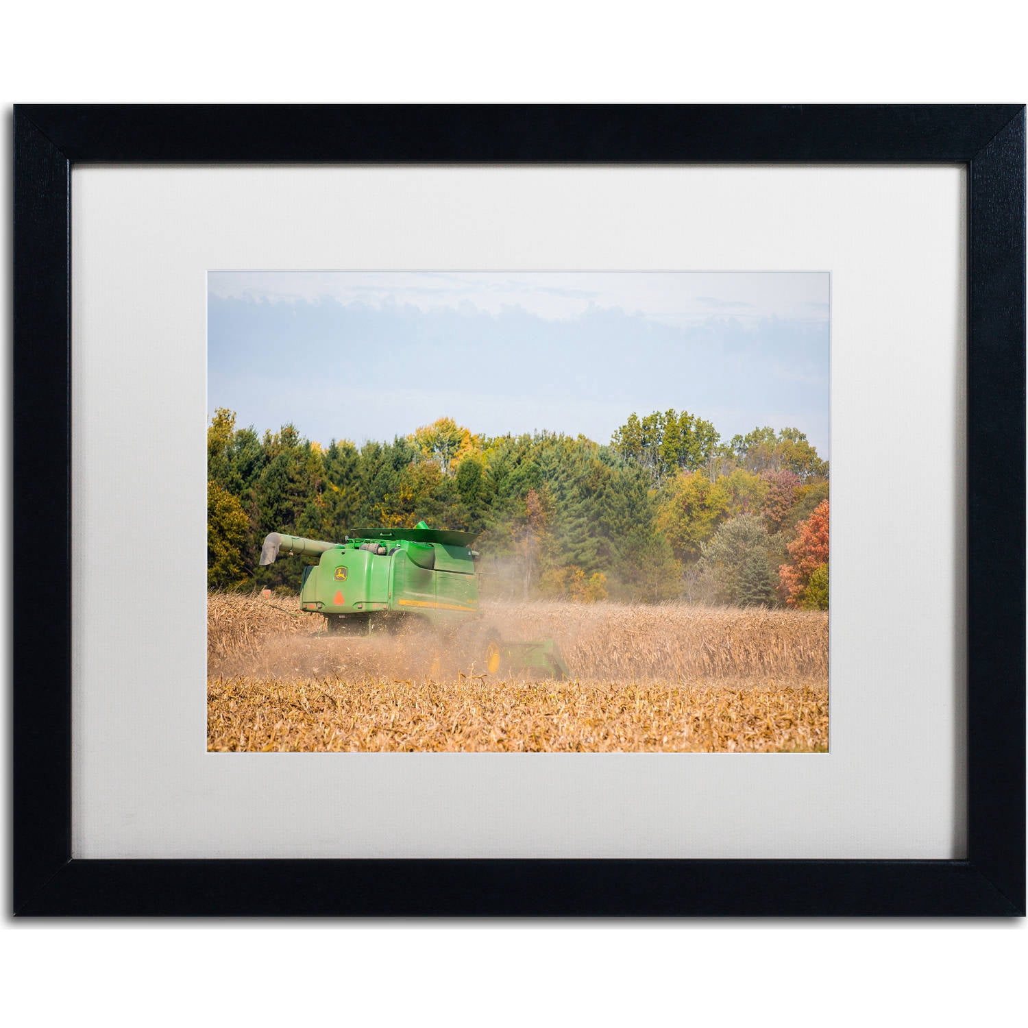 Trademark Fine Art "John Deere" Canvas Art by Jason Shaffer, White Matte, Black Frame