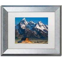 Trademark Fine Art "John Moulton Barn" Canvas Art by Michael Blanchette Photography White Matte, Silver Frame